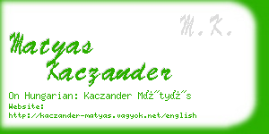 matyas kaczander business card